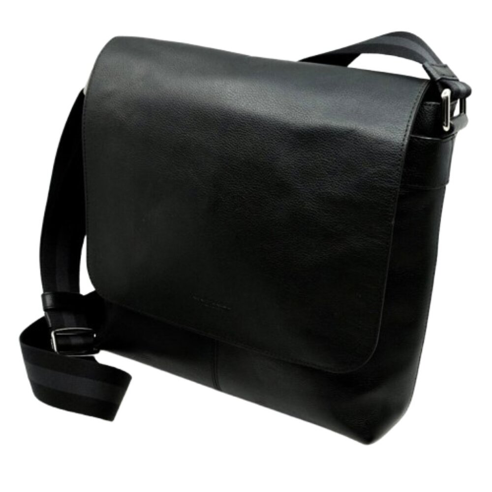 Coach Black Leather Crossbody Messenger Bag